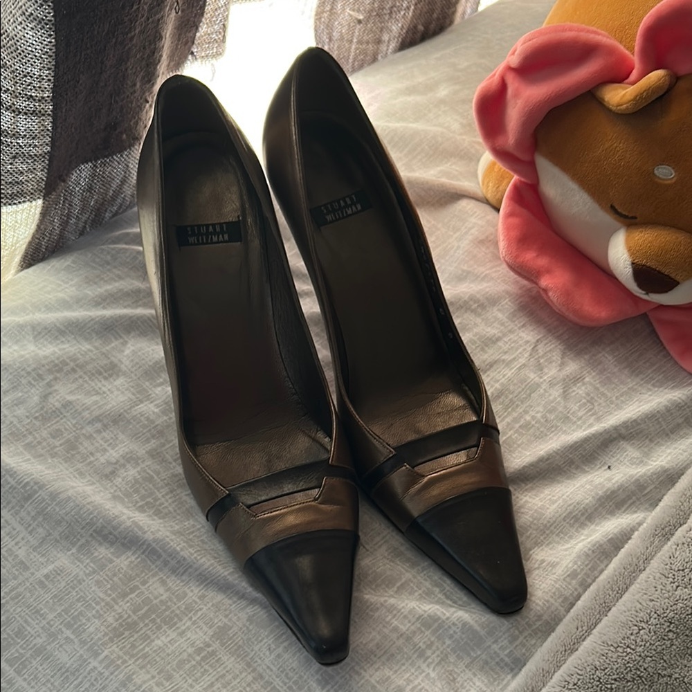 Stuart Weitzman Black Leather Heels